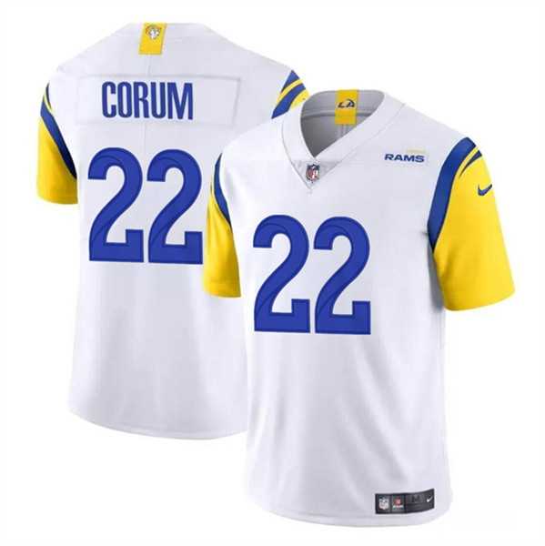 Men & Women & Youth Los Angeles Rams #22 Blake Corum White 2024 Draft Vapor Untouchable Stitched Jersey->los angeles rams->NFL Jersey